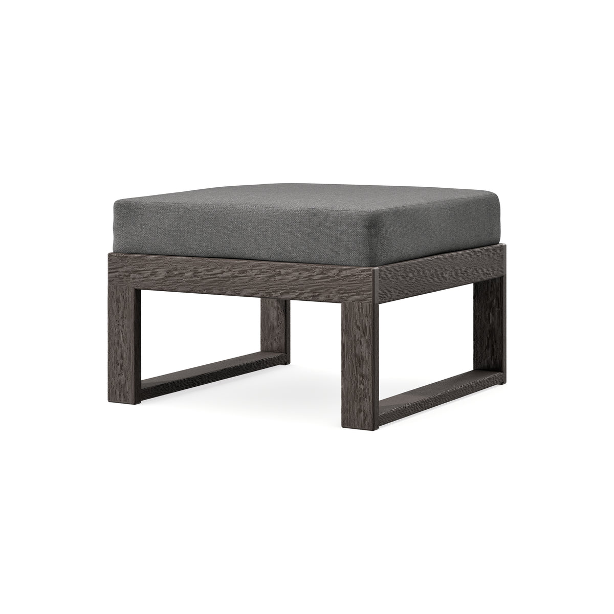 POLYWOOD Modular Ottoman - Modern in Vintage Coffee / Ash Charcoal