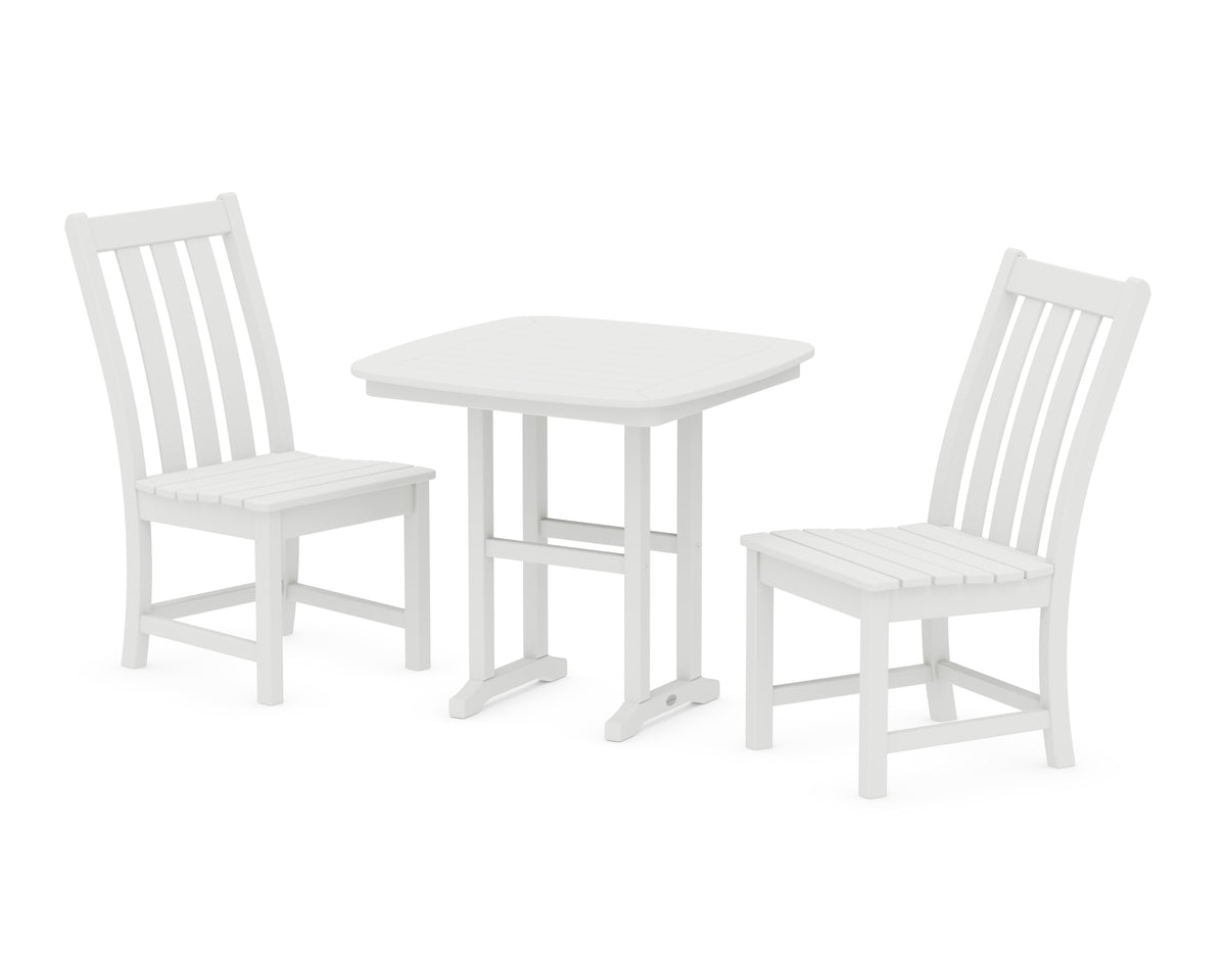 POLYWOOD Vineyard Side Chair 3-Piece Dining Set in White