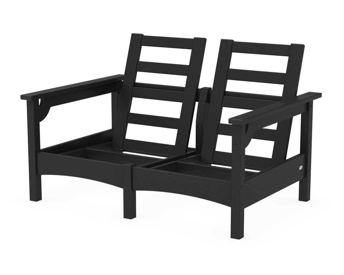 POLYWOOD Club Loveseat Frame in Black