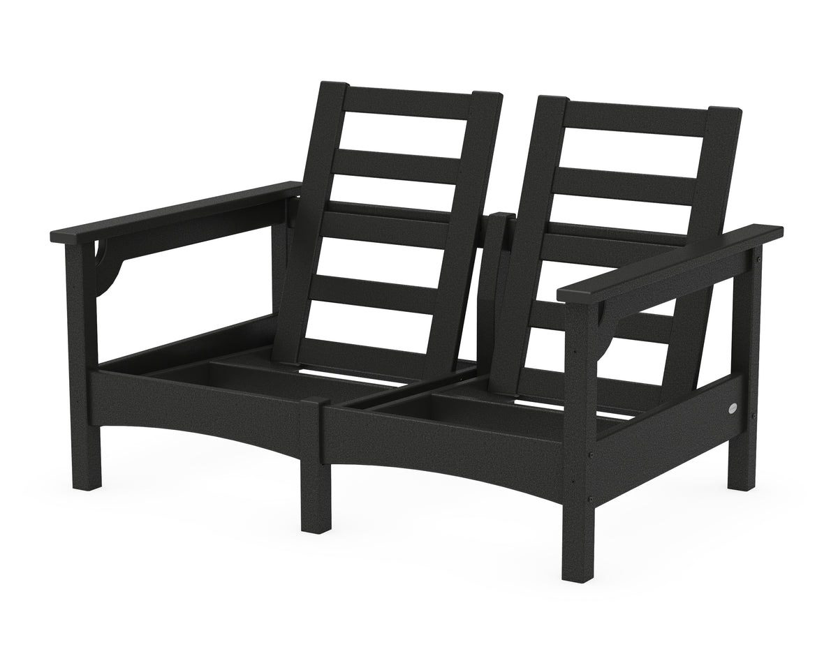 POLYWOOD Club Loveseat Frame in Black