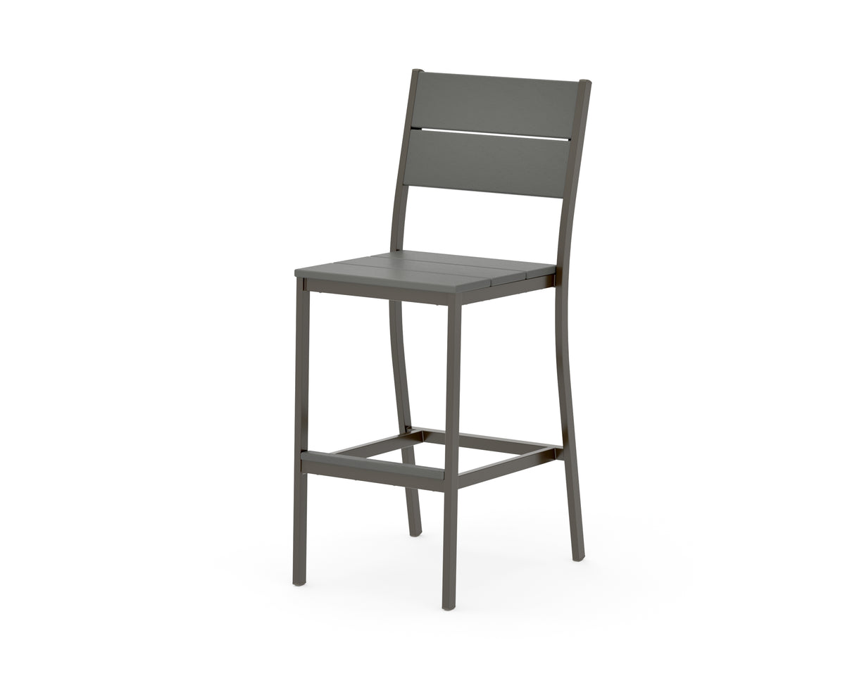 POLYWOOD Main Street Bar Side Chair in Bronze / Slate Grey
