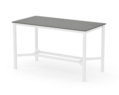 POLYWOOD Main Street 36 x 72 Bar Table in White / Slate Grey