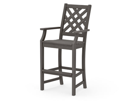 POLYWOOD Wovendale Bar Arm Chair in Driftwood