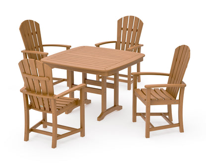 POLYWOOD Palm Coast 5-Piece Dining Set with Trestle Legs - 44" Table in Natural