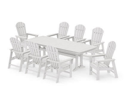 POLYWOOD South Beach 9-Piece Dining Set with Trestle Legs in Vintage White