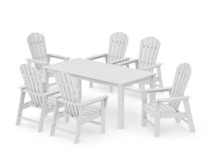 POLYWOOD South Beach 7-Piece Parsons Dining Set in Vintage White