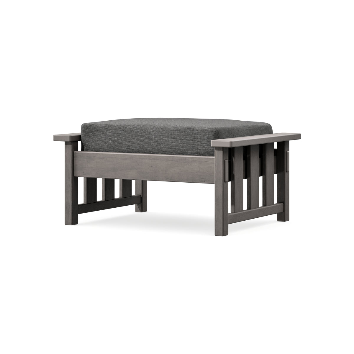 POLYWOOD Acadia Deep Seating Ottoman in Driftwood / Ash Charcoal