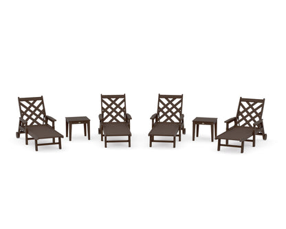 POLYWOOD Wovendale 6-Piece Chaise Set with Arms and Wheels in Kona