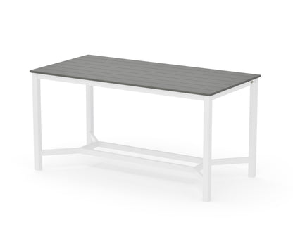POLYWOOD Main Street 36 x 72 Counter Table in White / Slate Grey