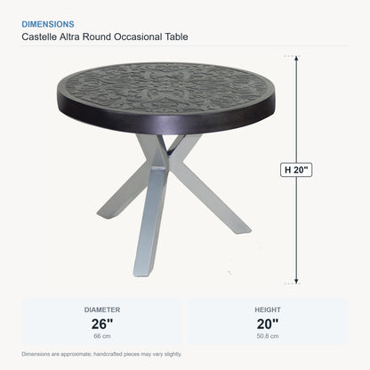 Castelle Altra Round Occasional Table dimensions