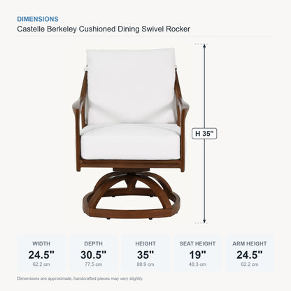 Castelle Berkeley Cushioned Dining Swivel Rocker dimensions