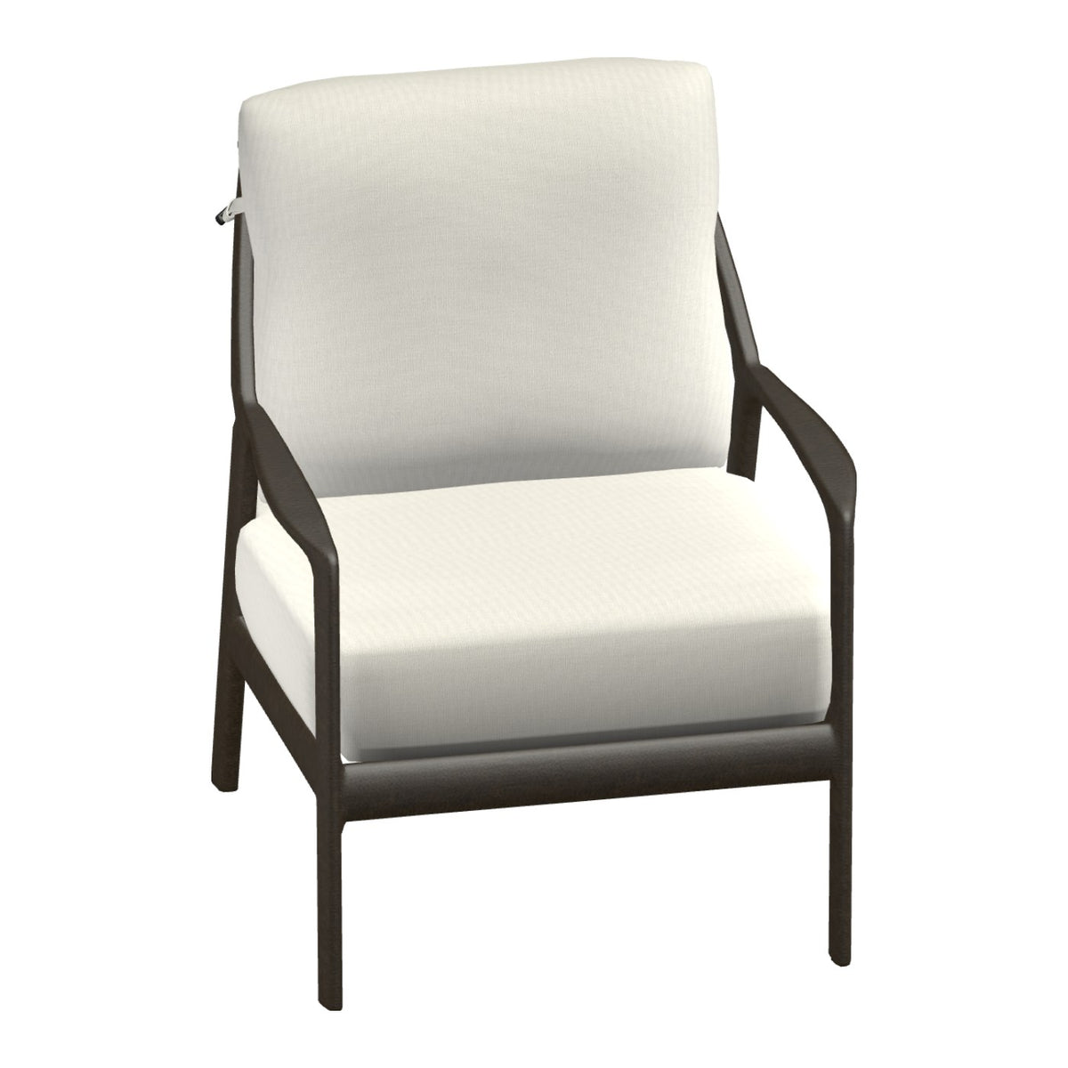 Castelle Berkeley Cushioned Lounge Chair in Antique Black Walnut frame finish (3D render)