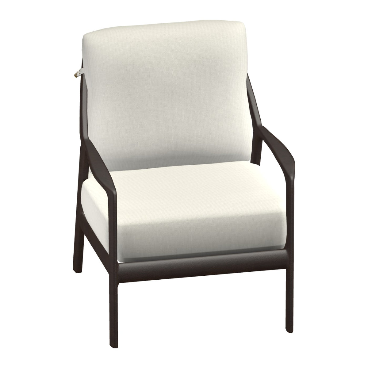 Castelle Berkeley Cushioned Lounge Chair in Antique Mahogany frame finish (3D render)