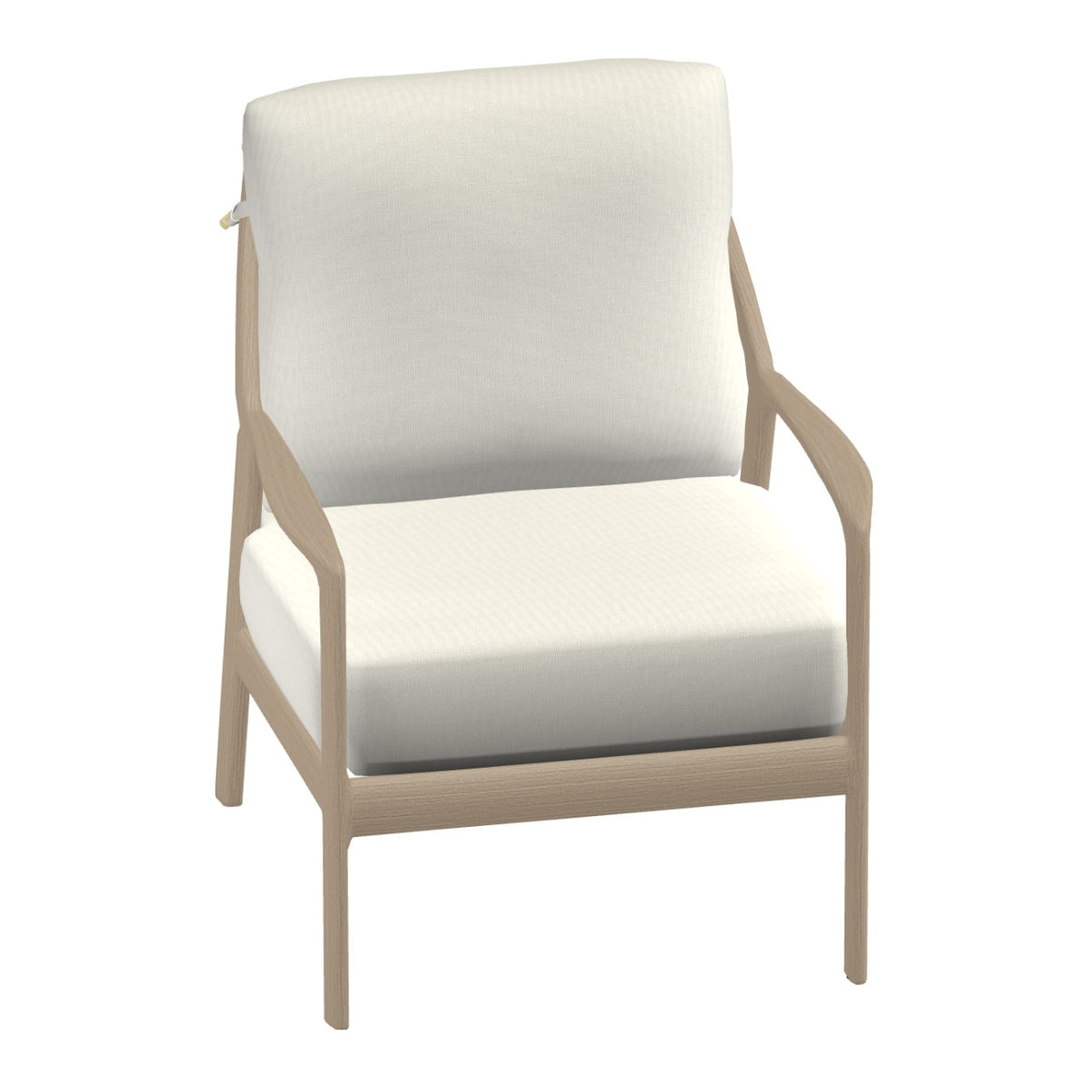 Castelle Berkeley Cushioned Lounge Chair in Brushed Oak frame finish (3D render)