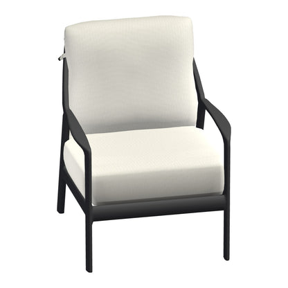 Castelle Berkeley Cushioned Lounge Chair in Matte Black frame finish (3D render)