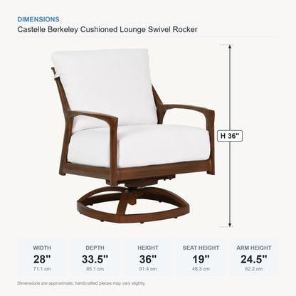 Castelle Berkeley Cushioned Lounge Swivel Rocker dimensions