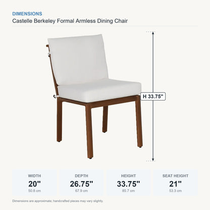Castelle Berkeley Formal Armless Dining Chair dimensions