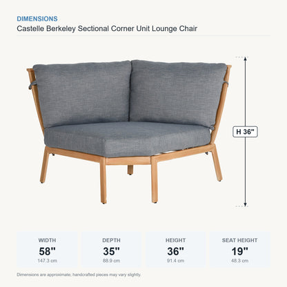 Castelle Berkeley Sectional Corner Unit Lounge Chair dimensions