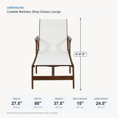 Castelle Berkeley Sling Chaise Lounge dimensions