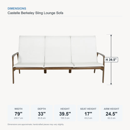 Castelle Berkeley Sling Lounge Sofa dimensions