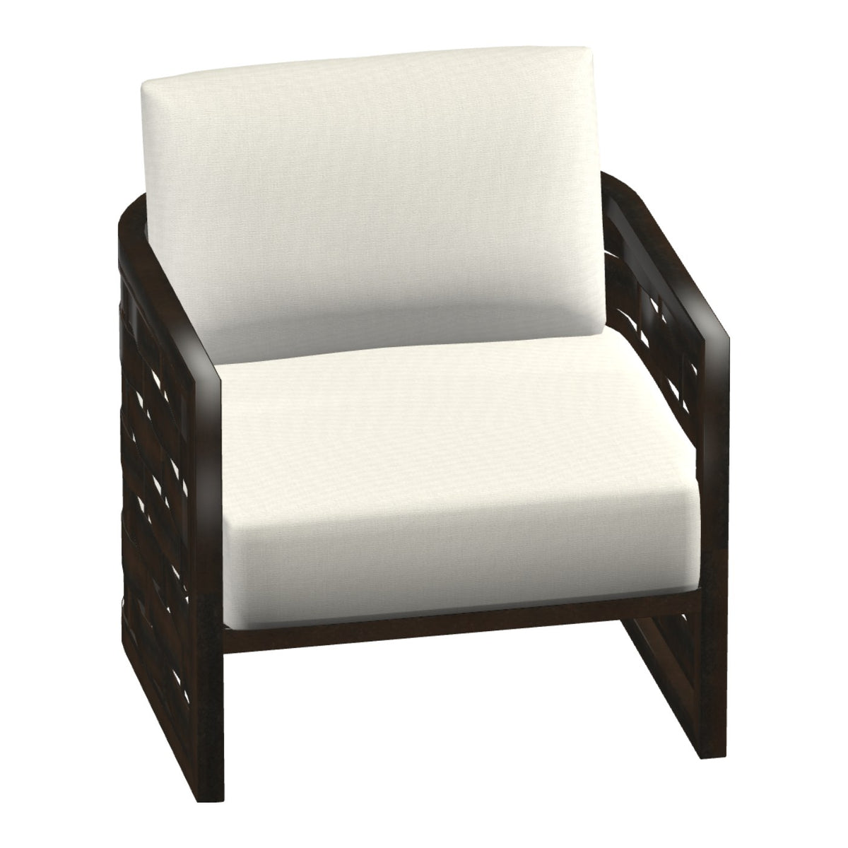 Castelle Biscayne Cushioned Lounge Chair in Antique Auburn frame finish (3D render)