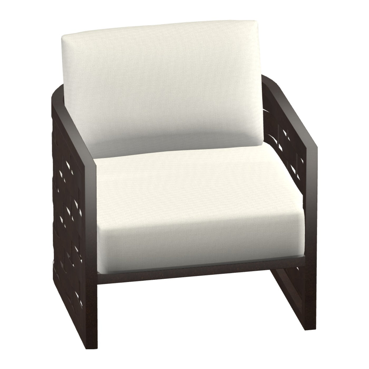 Castelle Biscayne Cushioned Lounge Chair in Antique Mahogany frame finish (3D render)