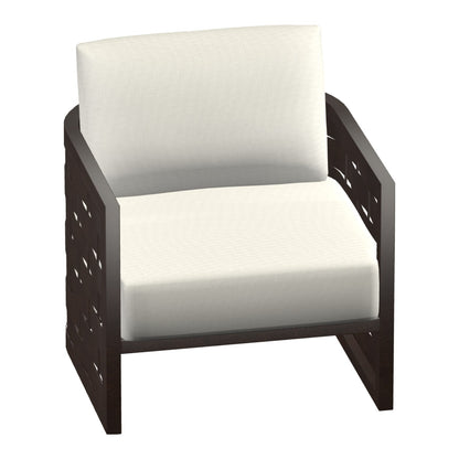 Castelle Biscayne Cushioned Lounge Chair in Antique Mahogany frame finish (3D render)