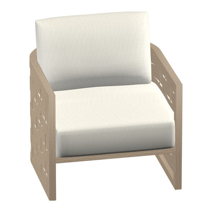 Castelle Biscayne Cushioned Lounge Chair in Brushed Oak frame finish (3D render)