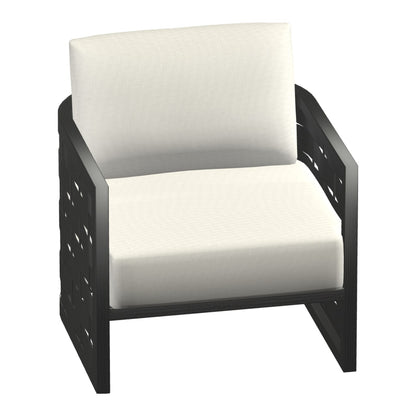 Castelle Biscayne Cushioned Lounge Chair in Cast Iron frame finish (3D render)