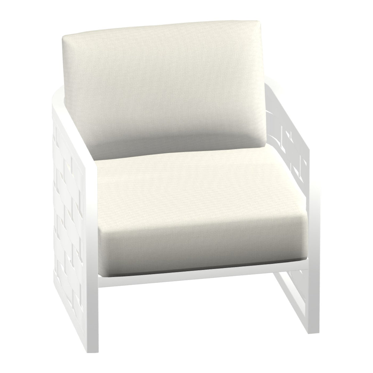 Castelle Biscayne Cushioned Lounge Chair in Matte White frame finish (3D render)
