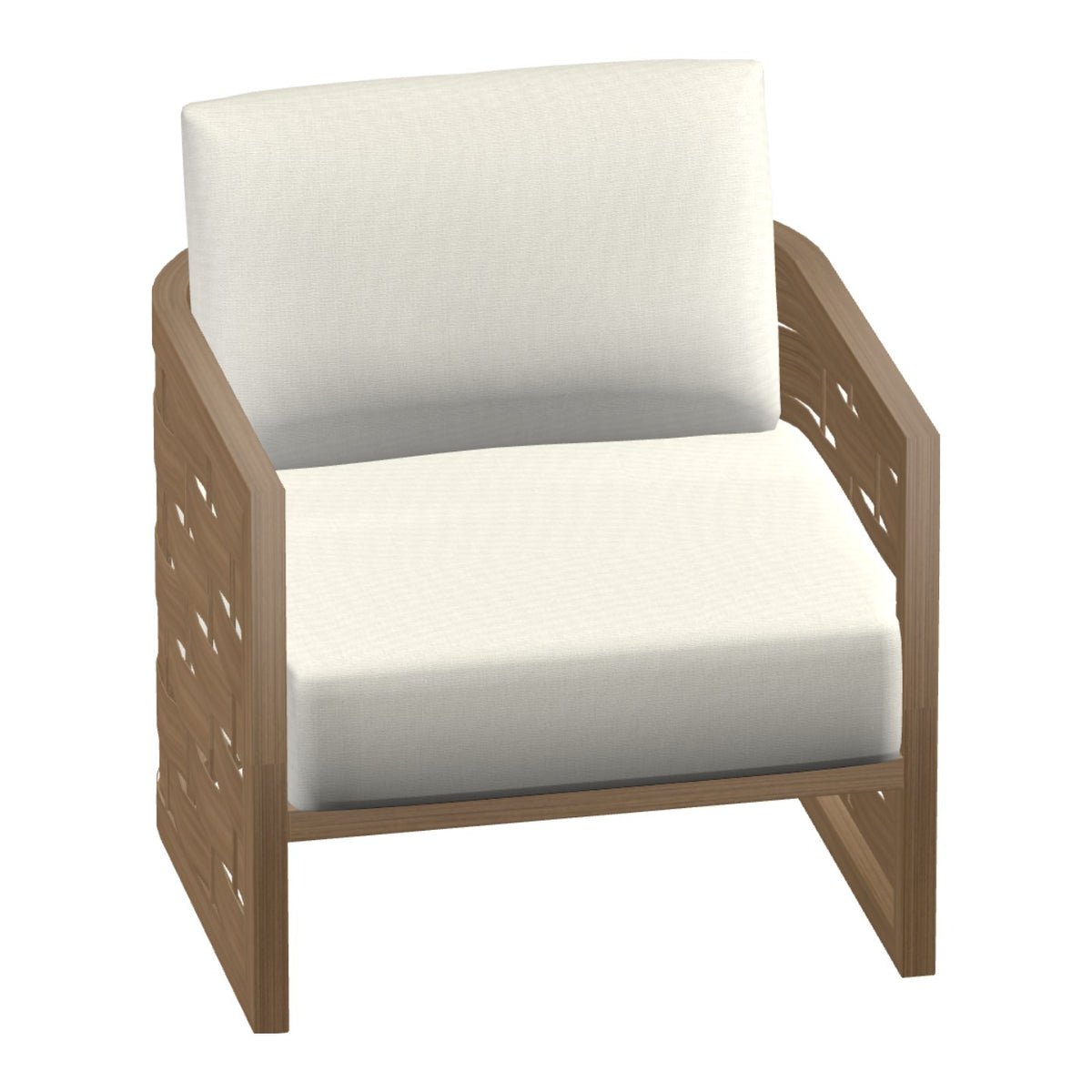 Castelle Biscayne Cushioned Lounge Chair in Teak frame finish (3D render)