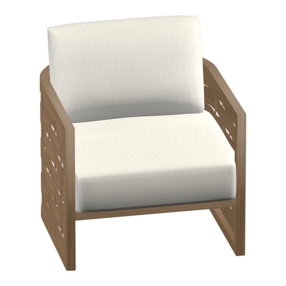Castelle Biscayne Cushioned Lounge Chair in Teak frame finish (3D render)