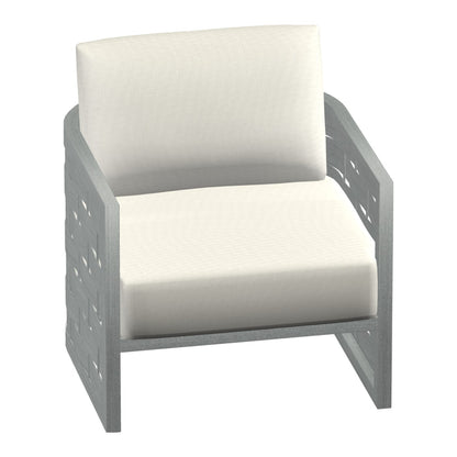 Castelle Biscayne Cushioned Lounge Chair in Weathered Ash frame finish (3D render)
