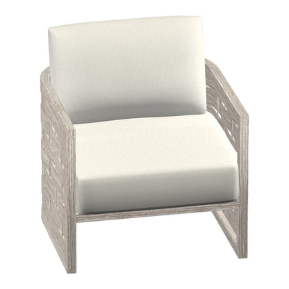 Castelle Biscayne Cushioned Lounge Chair in Weathered Gray frame finish (3D render)
