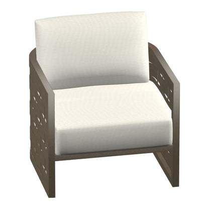Castelle Biscayne Cushioned Lounge Chair in Weathered Wood frame finish (3D render)