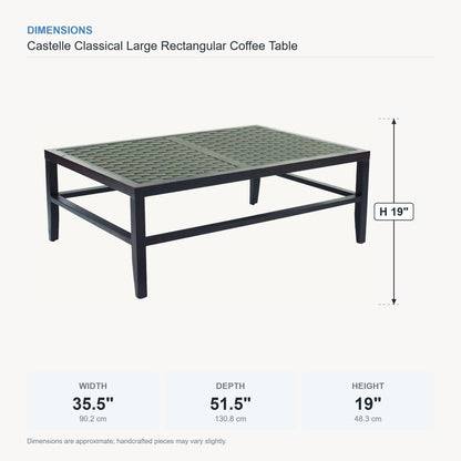 Castelle Classical Large Rectangular Coffee Table dimensions