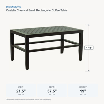 Castelle Classical Small Rectangular Coffee Table dimensions