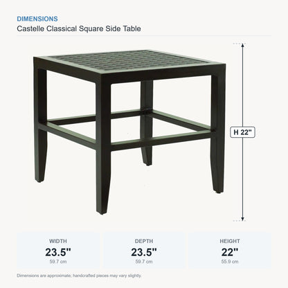 Castelle Classical Square Side Table dimensions