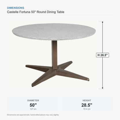 Castelle Fortuna 50" Round Dining Table dimensions