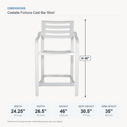 Castelle Fortuna Cast Bar Stool dimensions