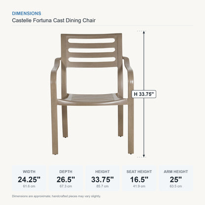 Castelle Fortuna Cast Dining Chair dimensions