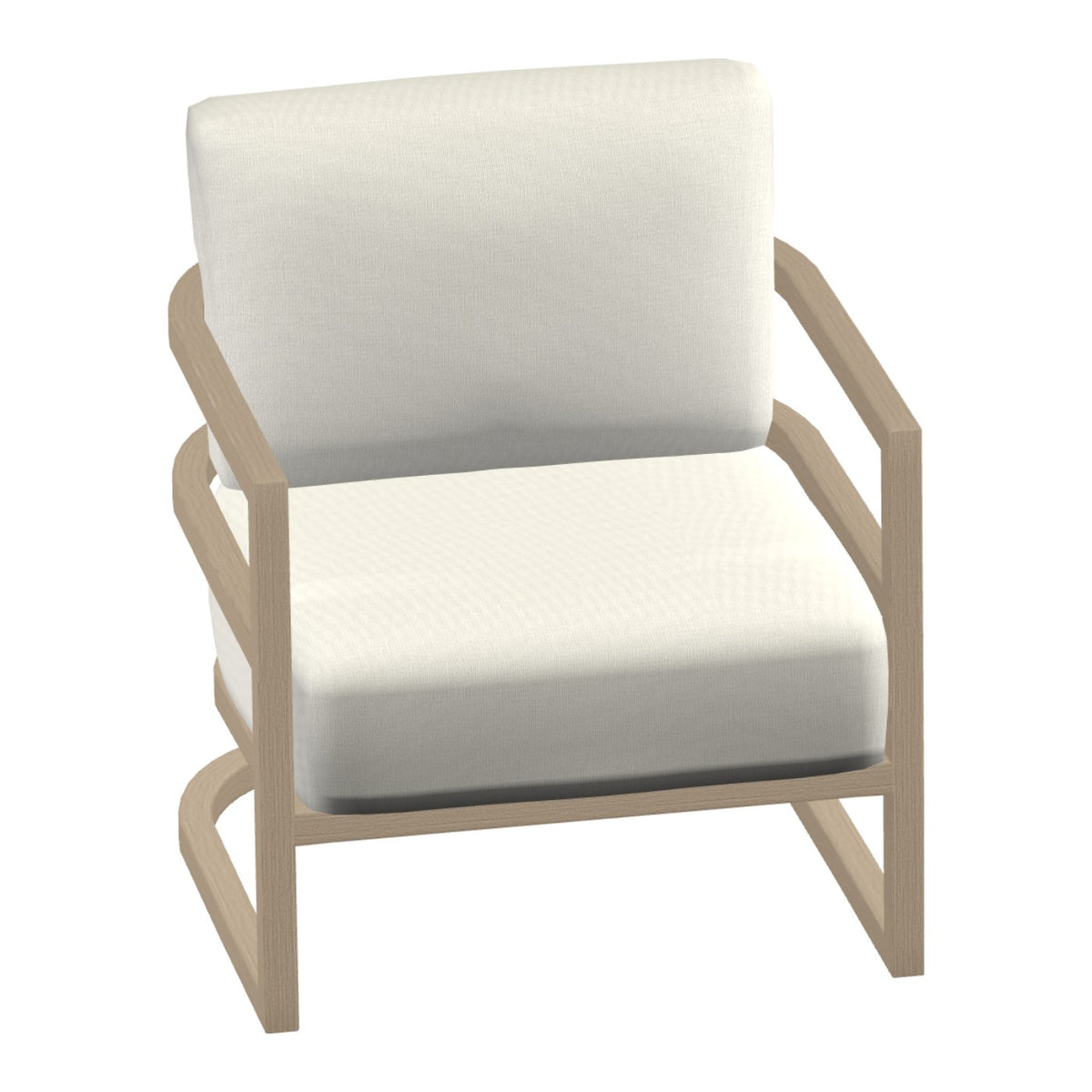 Castelle Gala Cushioned Lounge Chair in Brushed Oak frame finish (3D render)