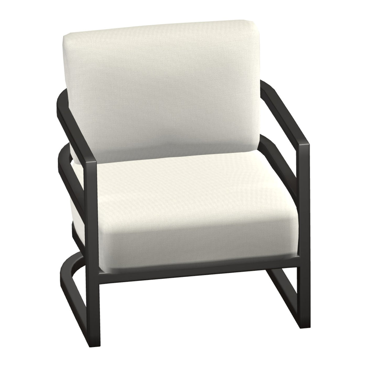 Castelle Gala Cushioned Lounge Chair in Dark Rum Gold frame finish (3D render)