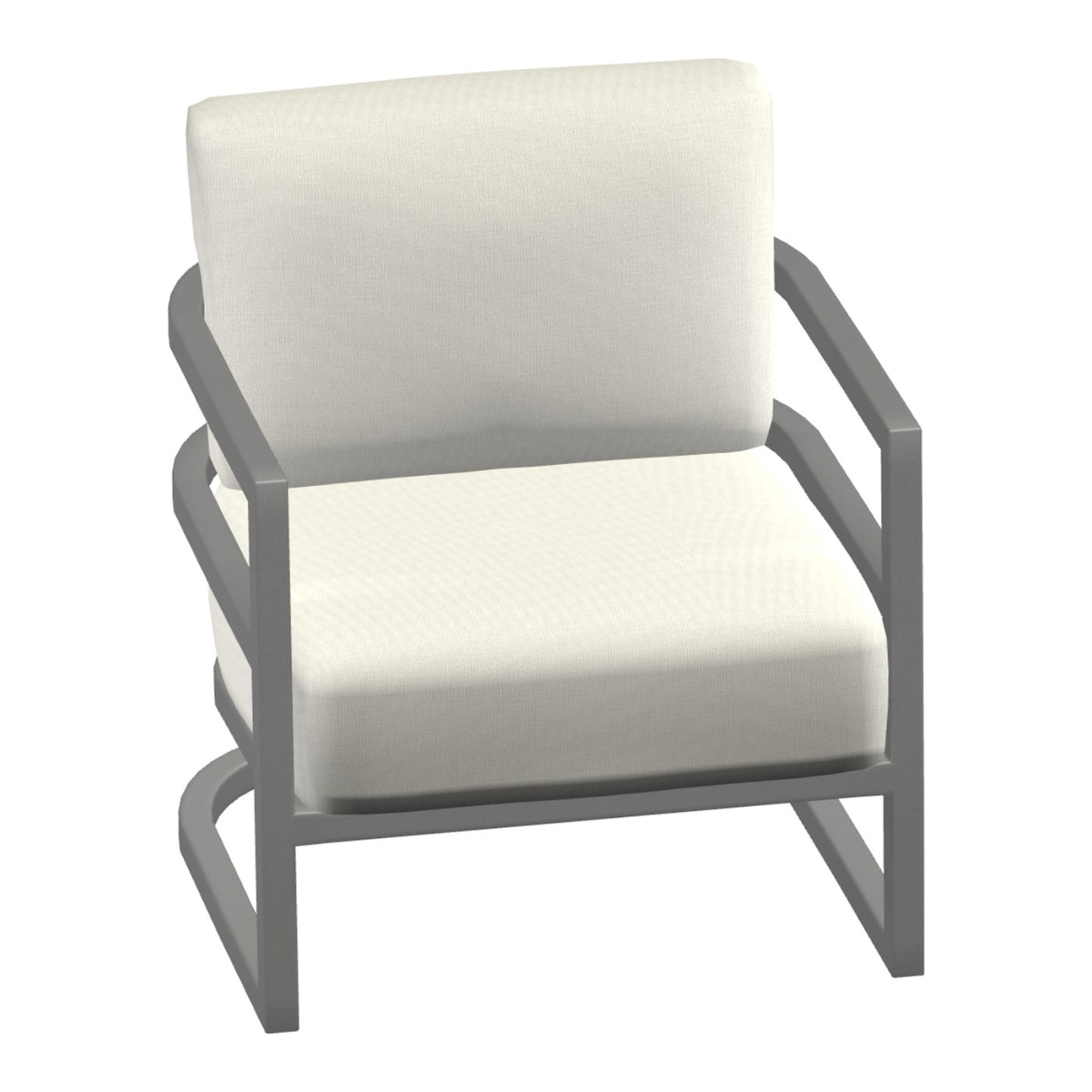 Castelle Gala Cushioned Lounge Chair in Platinum Tex frame finish (3D render)