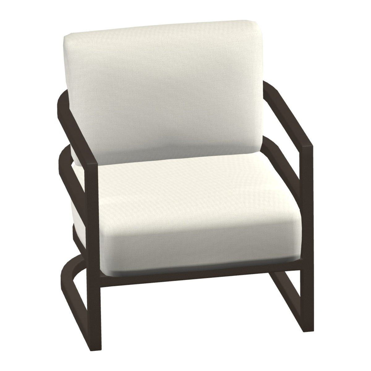 Castelle Gala Cushioned Lounge Chair in Rich Earth frame finish (3D render)