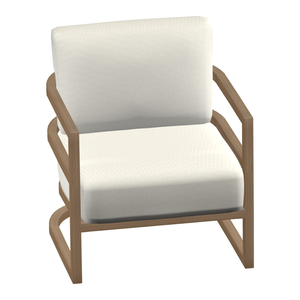 Castelle Gala Cushioned Lounge Chair in Teak frame finish (3D render)