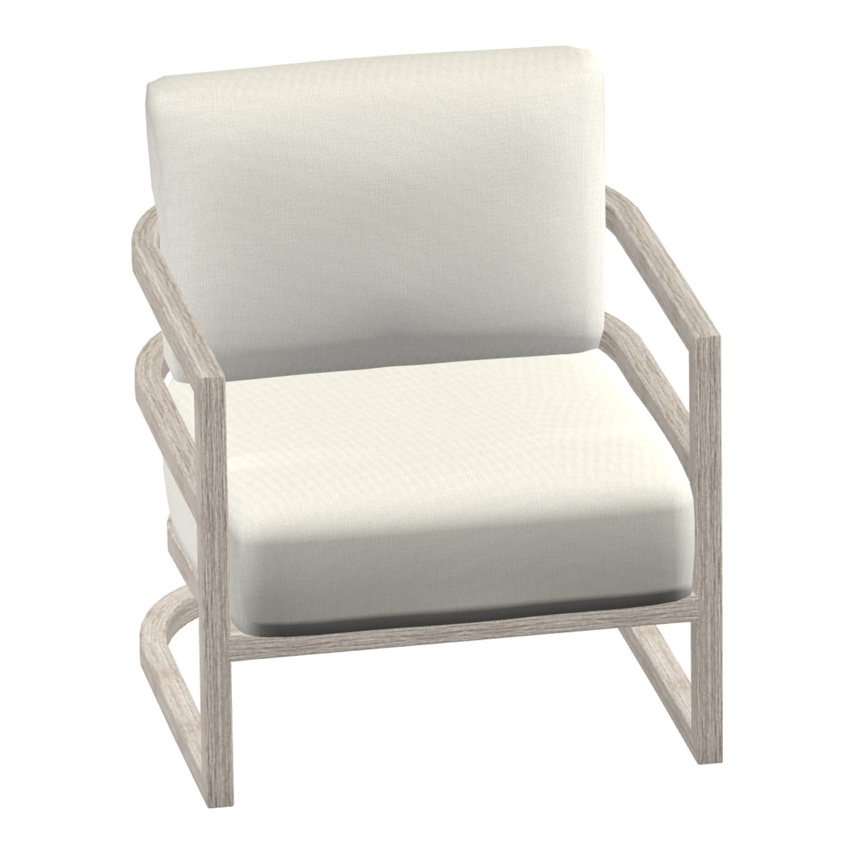 Castelle Gala Cushioned Lounge Chair in Weathered Gray frame finish (3D render)