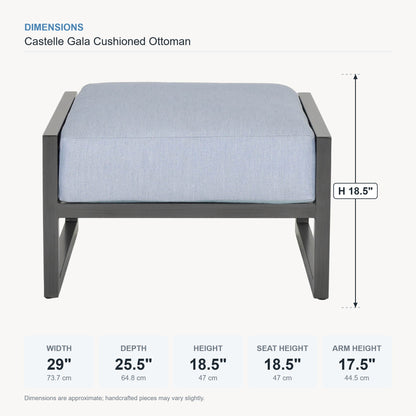 Castelle Gala Cushioned Ottoman dimensions