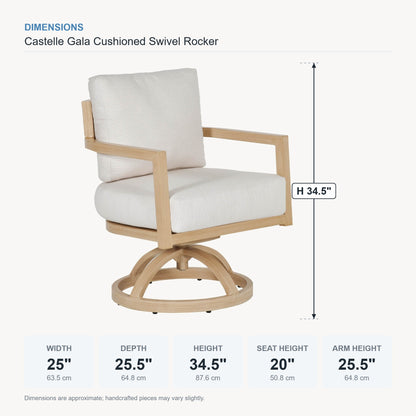 Castelle Gala Cushioned Swivel Rocker dimensions