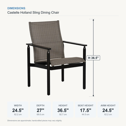 Castelle Holland Sling Dining Chair dimensions